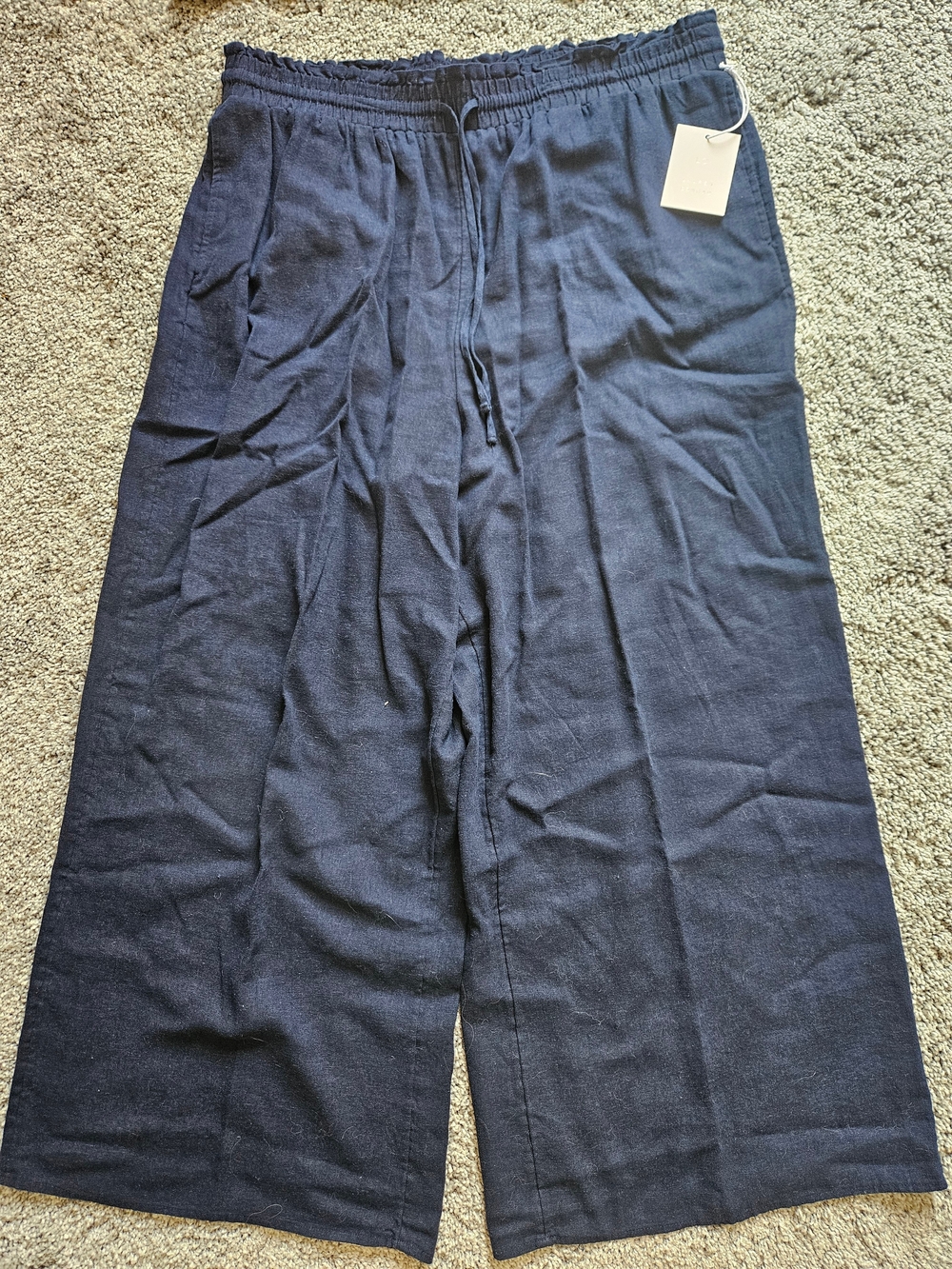 LC Lauren Conrad Navy Wide-Leg Lounge Joggers NWT